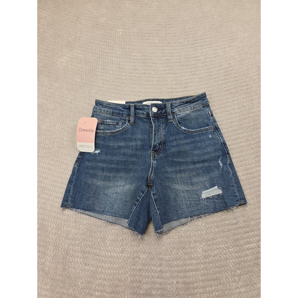 Lovervet By Vervet Shorts Womens Small Blue Jean High Rise Shortie New